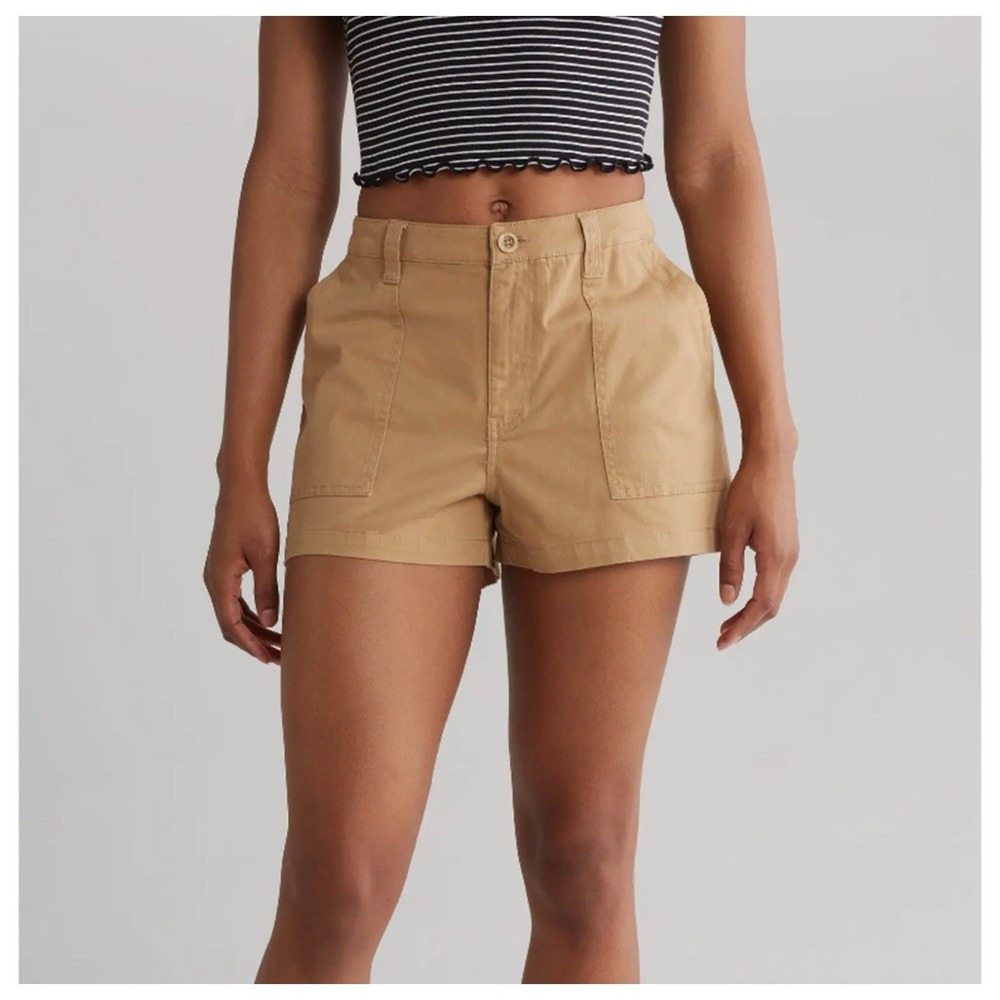 Abound Women's Tan Shorts Size 28 Button Fly Pockets New with Tags